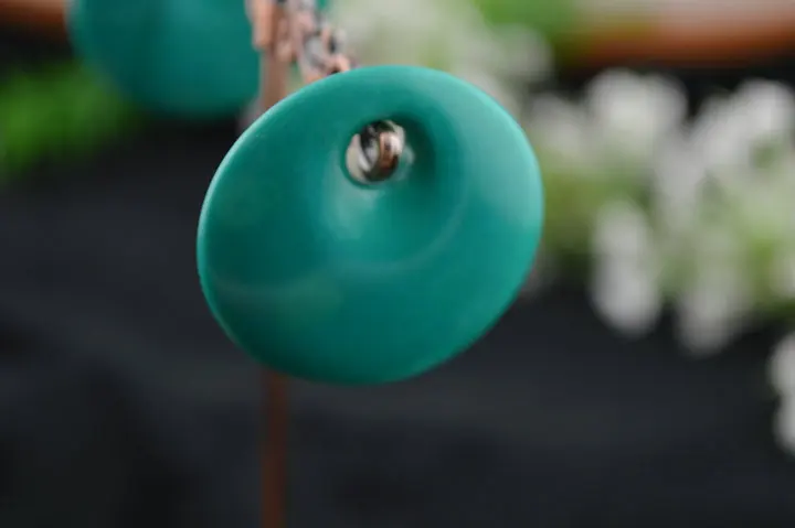 

Natural Semi-precious Stone Blue Howlite Donut Shape Pendent for Necklace Making Materials 10pc/lot