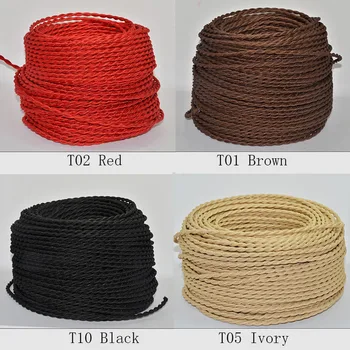 

5/10M Edison Vintage Textile Wire 2*0.75mm2 Twisted Electrical Cable Retro Copper Pendant Light Lamp Cord Electrical Power Wire