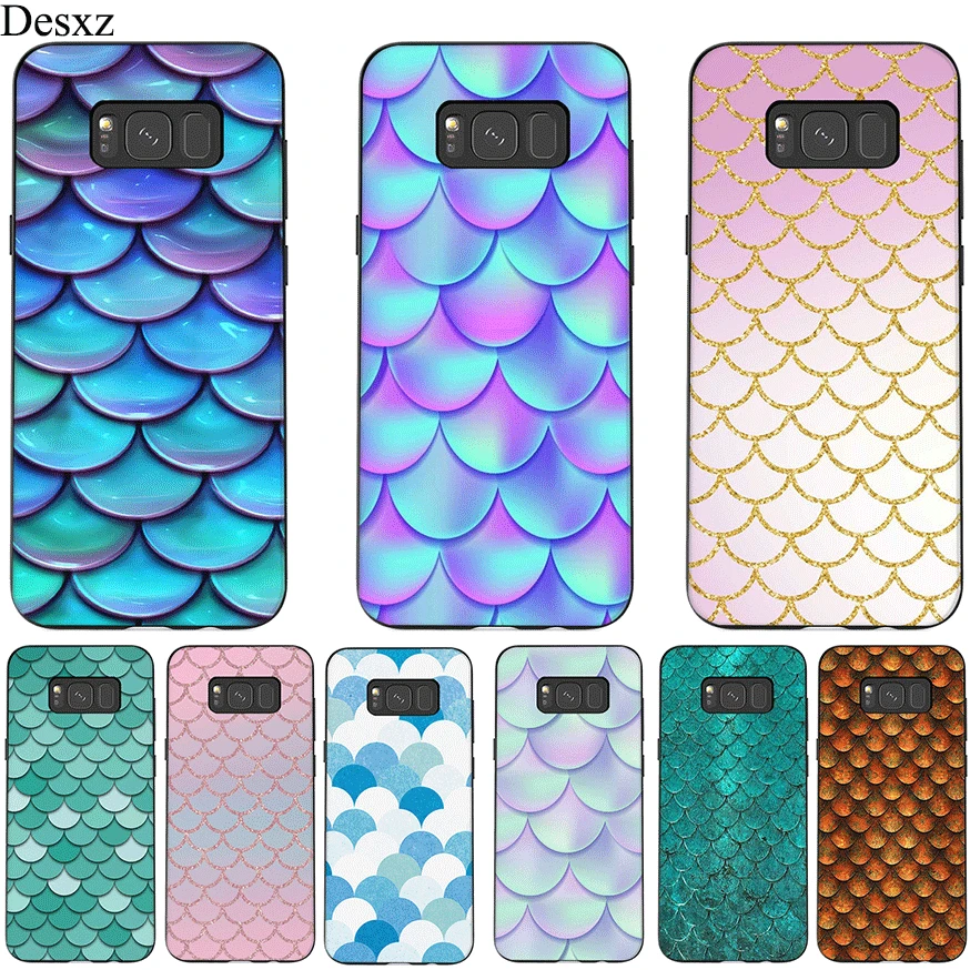 

Desxz Silicone Cell Phone Case For Samsung Galaxy A3 A5 A6 A7 A8 A9 A10 A30 A40 A50 A70 J6 Plus Cover Colorful Fish Scale