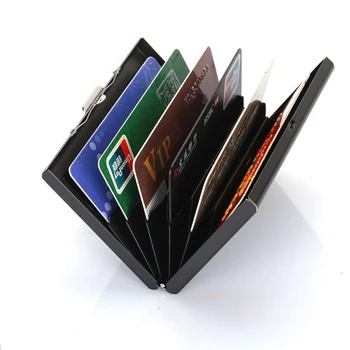 

Men Metal RFID Wallet Women Case Stainless Steel Credit Card Holder Slim Anti Protect Travel ID Cardholder Porte Carte New 2019