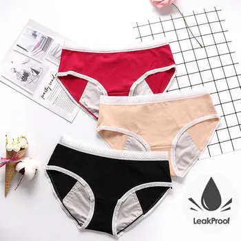 

3 Pcs/lot Cotton Breathable Briefs High Underwear Waist Warm Female Women Physiological Breathable Pants Leak Period Safety