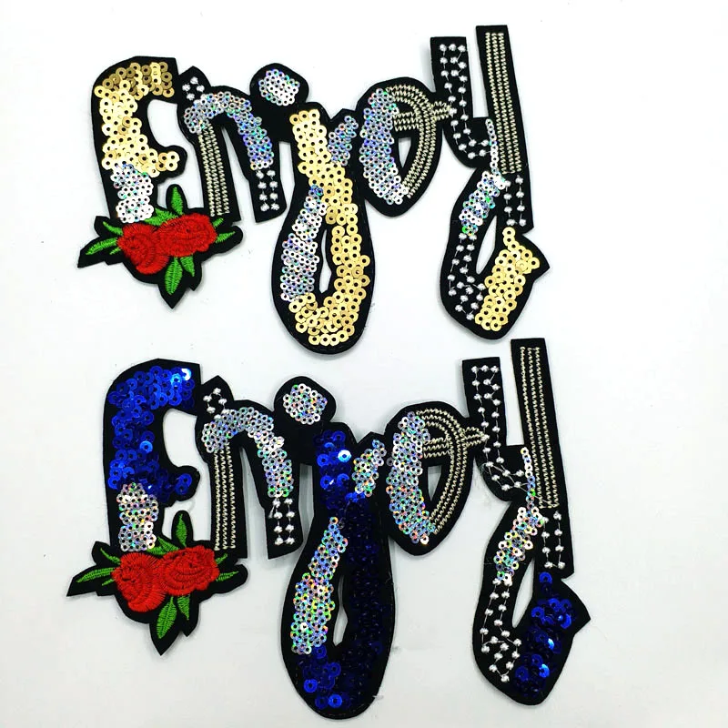1 шт. нашивки с блестками и надписями для одежды|sequin patches|patches for clothingsequins patches clothing |
