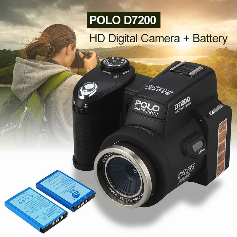 POLO D7200 33MP 1080P HD Digital 3 Lens Kit 1280x720 Camera Camcorder +2 Battery camera : image POLO D7200 33MP 1080P HD Digital 3 Lens Kit 1280x720 Camera Camcorder +2 Battery camera
