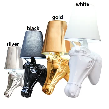 

Nordic Style Bathroom Horse Wall Lamp Stair Bedroom Bedside Wall Light Resin Corridor Wandleuchte