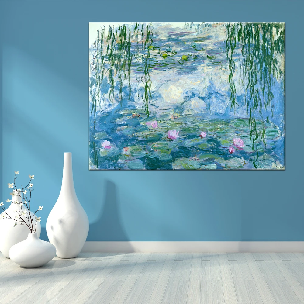 

Water Lily Canvas Painting Famous Painter Monet Oil Painting Replica Wall Art Pictures For Living Room Home Decoration Unframed