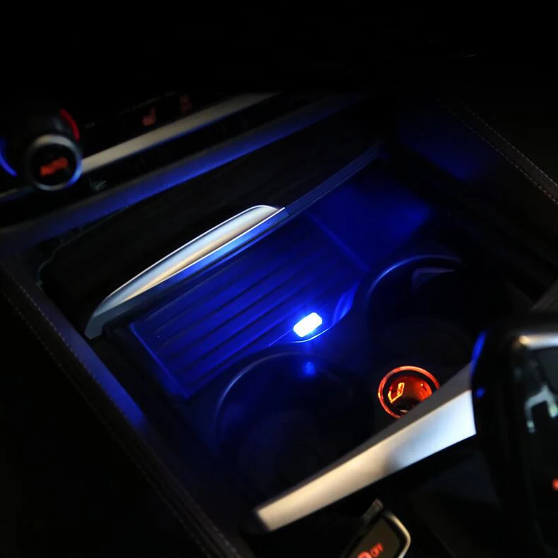 

Car Styling Cup Holder storage box light USB Decorative For Mercedes Benz GLC A B C E Class W205 Coupe W213 W176 W246 GLE GLS GL
