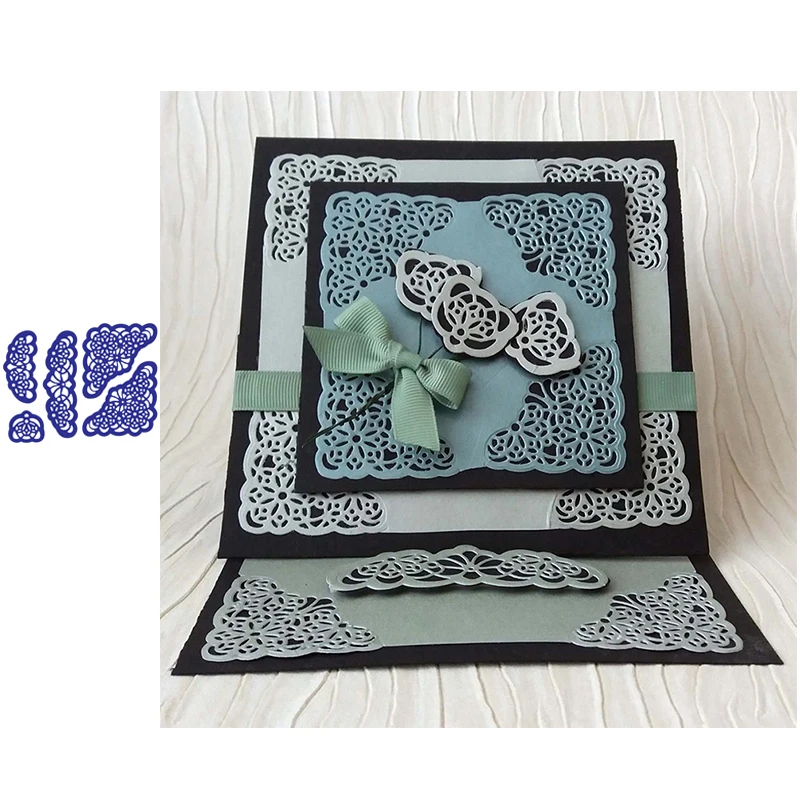 

Lace Corner Edge DIY Card's Border Frame Metal Cutting Dies for Scrapbooking 2019 Paper Craft Stencils Embossing Die