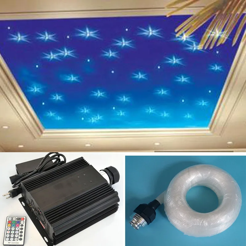NEW 45w RGB LED fiber optic star ceiling light kit 0.75mm 600pcs*3m