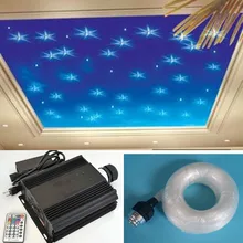 NEW 45w RGB LED fiber optic star ceiling light kit 0.75mm 600pcs*3m+200pcs*2m optical fiber LED dmx light engine light source
