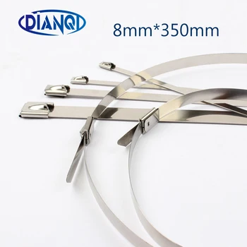 

8mmx350mm 8*350mm 8mmx350mm Latching Self-Locking Stainless Steel wires cable ties self-Lock tie wrap zip ties 201 304 316