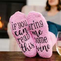 Модные женские носки 1 пара, если вы можете прочесть это, подарите мне немного вина Романтический Теплый подарок GM