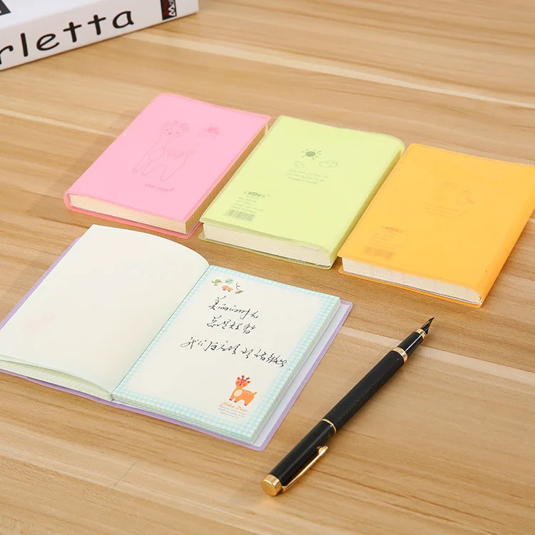 

4 Pc Notebook PVC Small Notepad Candy Color Inner Page Diary Notebook