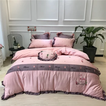 

Egyptian Cotton Bedsheet set Quilt/Duvet cover Bed set Pillowcase Oriental Embroidery Luxury Bedding set Queen King size 4Pieces