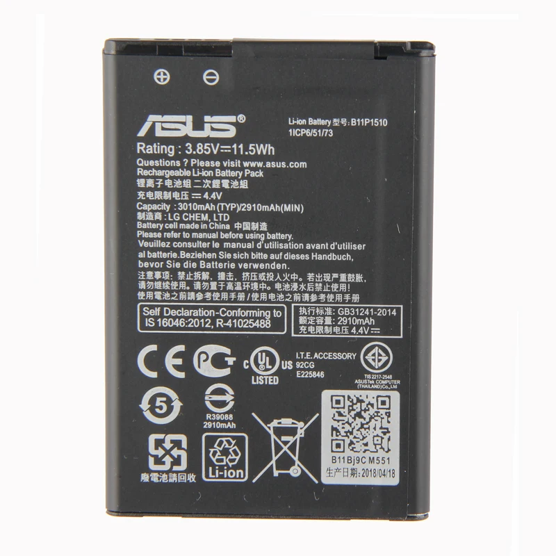 Телефон ASUS ZB551KL Аккумулятор для ASUS ZenFone Go tv ZB551KL X013DB 3010 мАч B11P1510 3010 мАч