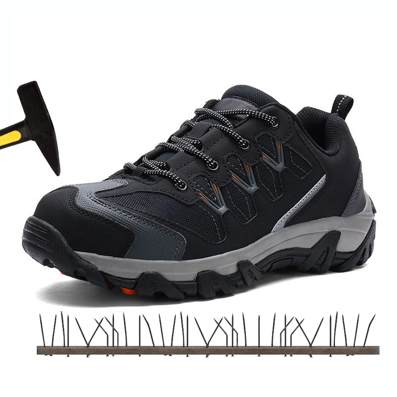 

Men's Steel Toe Cap Work Safety Shoes Outdoor Sneaker Boots Casual Breathable Puncture Protection Footwear Reflective