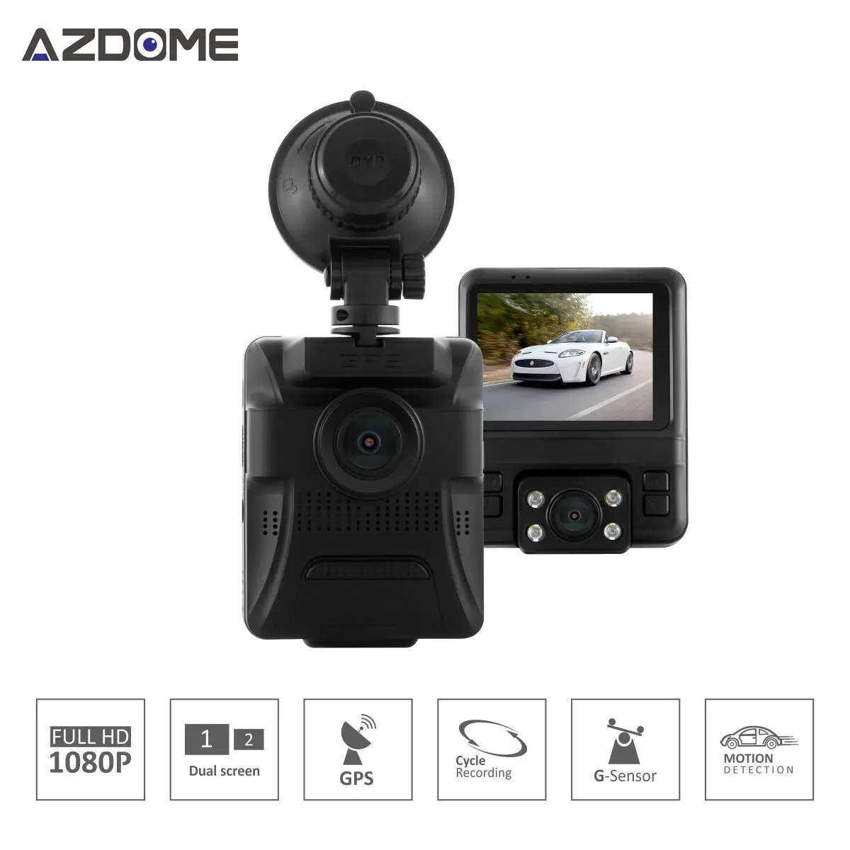 GS65H New Arrival Hot Novatek 96655 Dual Lens Car DVR 2 4 Display font b Camera