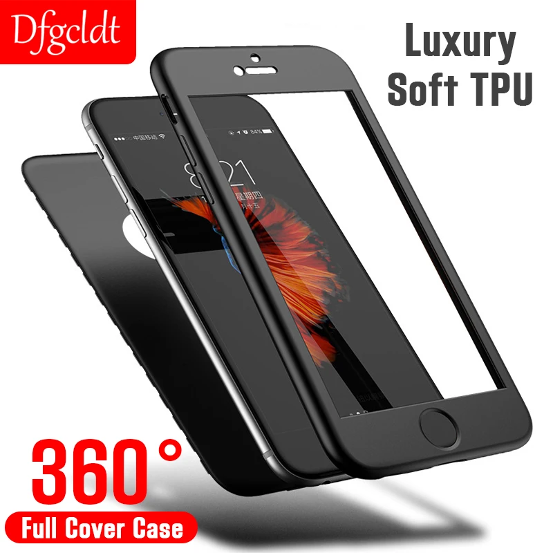 

Luxury Soft TPU 360 Full Cover Case for iPhone 8 7 6S 6 Plus Soft Silicone Cover for iPhone X XR XS Max Luxury Funda Cases Shell