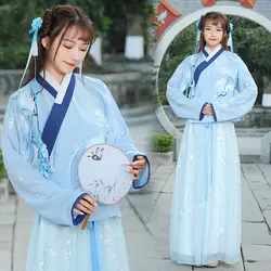 Костюм hanfu Новый 2019 Одежда Костюм Традиционный танец китайский женский hanfu платья Китайский танцевальные костюмы
