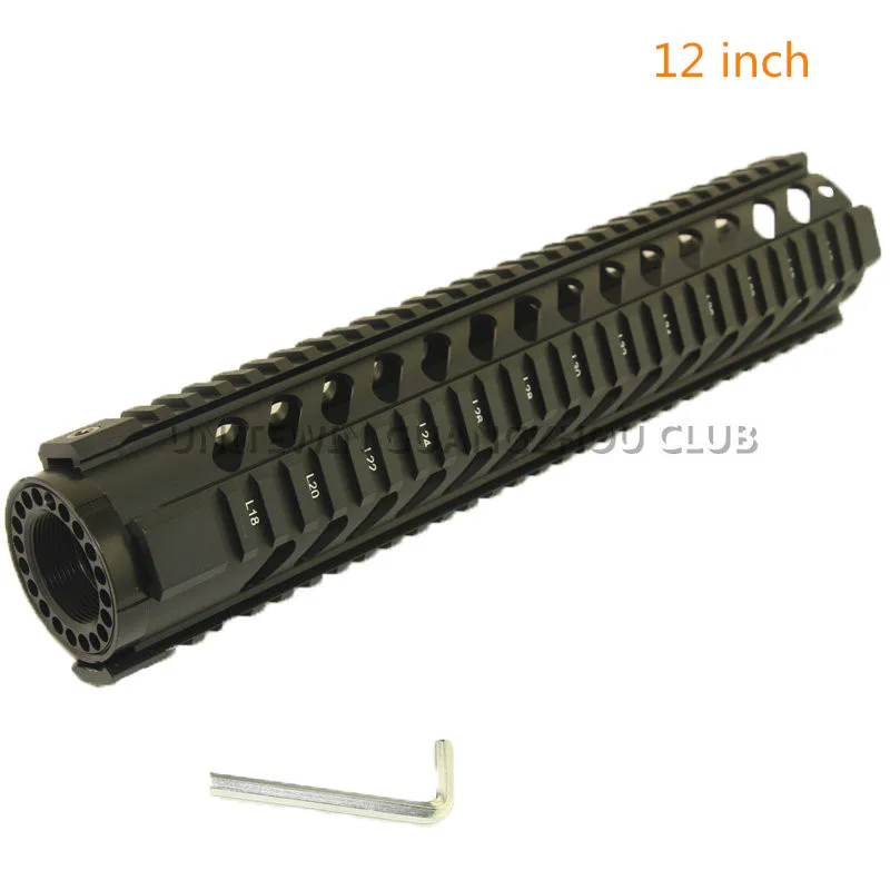 Охотничья тактическая AR-15 M4 10,12, 15 дюймов Handguard Carbine RIS Quad Rail 2 шт. Drop-In Picatinny Монтажная винтовка - Цвет: Черный