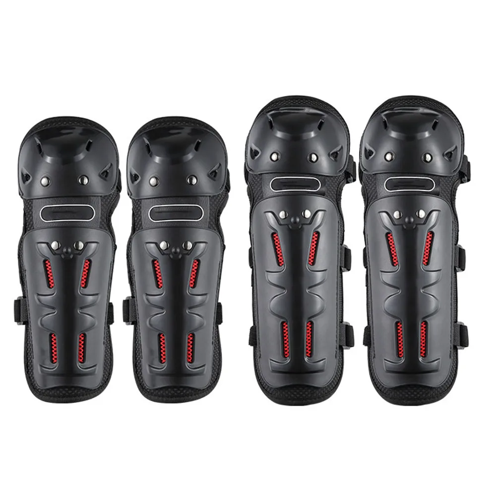 

GLCC 4pcs Motorcycle Knee Pads PE Motocross Protective Elbow Safety Protection Moto Equipment for Slider Sports Off-Road Racer