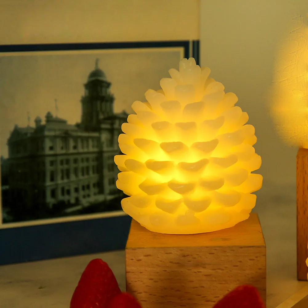 

Night Light Lamp Pine Cone Shape Decorative Durable For Study Room Living Room Home _WK
