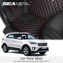Для LHD hyundai Creta IX25 автомобильные коврики, автомобильные кожаные чехлы для автомобиля, стильные интерьерные кожаные аксессуары