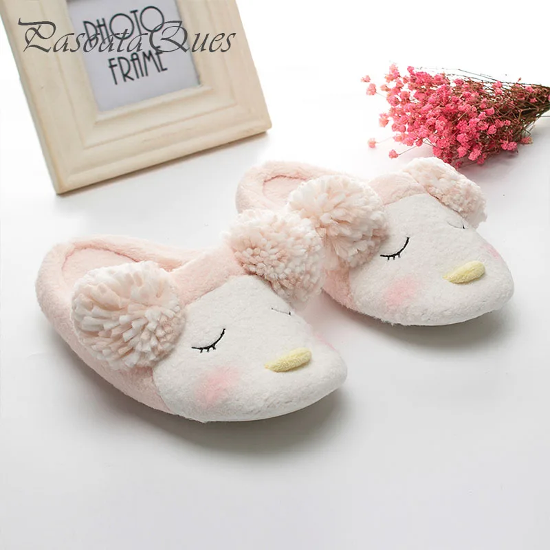 Pink Cute Sheep Animal Women Home Slippers House Shoes For ...