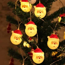 1,5 м 10 светодиодный s 3 м 20 светодиодный s Прекрасный Санта Клаус светодиодный гирлянды Водонепроницаемый Рождественская елка праздничное год вечерние украшения гирлянды