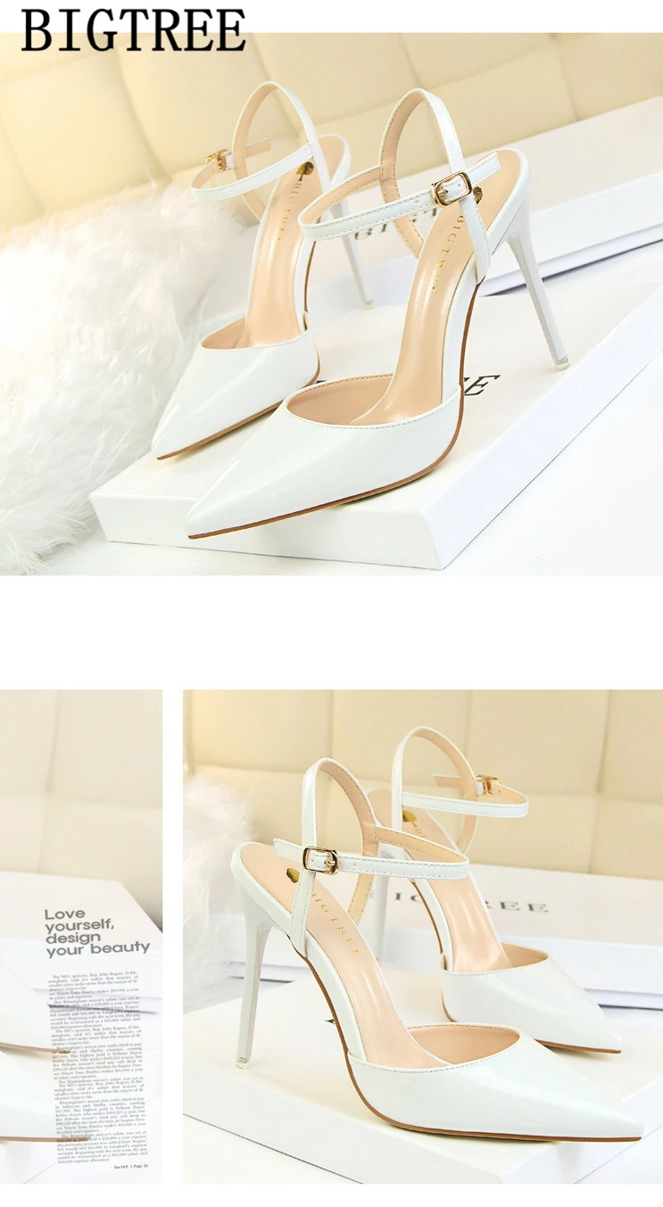 Patent leather gold shoes high heels sandals women bigtree shoes extreme high heels pumps women shoes sexy heels buty damskie