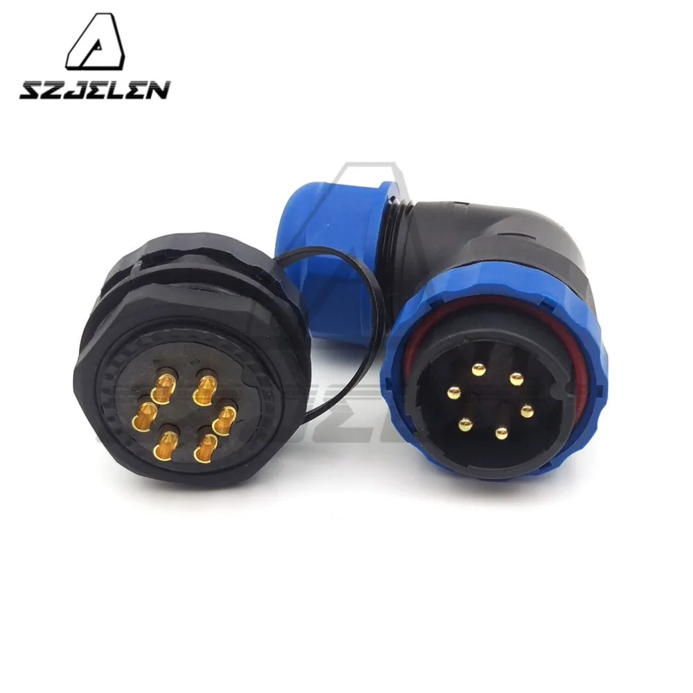 D28TA ZM, 90 degree elbow waterproof connector 6pin , IP67 ,Electrical