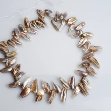 Натуральный фиолетовый пресноводный жемчуг 12-15 мм Зуб 15 дюймов DIY ожерелье браслет серьги