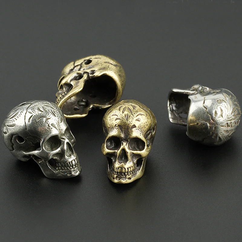 

Skull Brass Indian Knife Beads Umbrella Rope Bead Outdoor Flower Grain Skull Paracord Beads