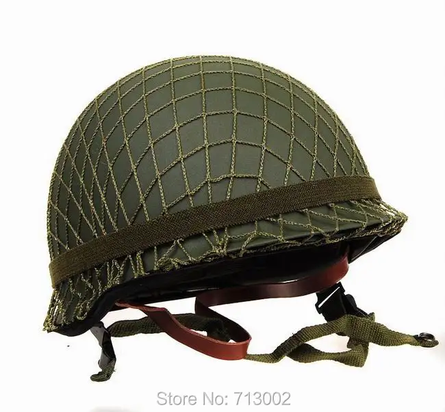 Стальной шлем World War II США M1 идеальное воспроизведение с камуфляжными сетками |