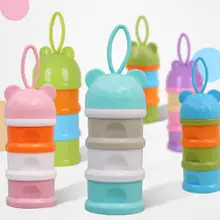 Detachable baby portable frog head milk powder color milk powder box three-layer milk powder box bear head milk powder box