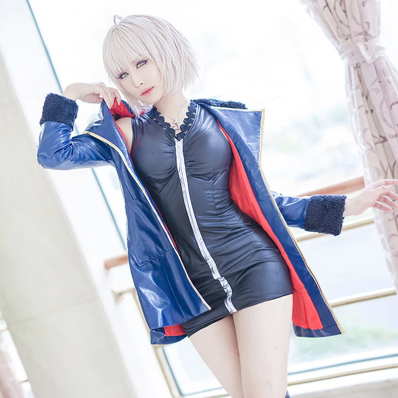

Fate Grand Order Anime Costumes Mash Kyrielight Saber Cosplay Costumes Game Jeanne d'Arc Full Sets Slim dresses for sexy women
