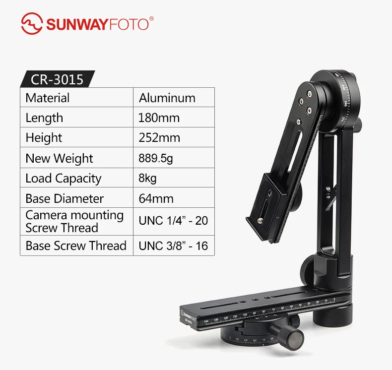 SUNWAYFOTO CR-3015 штатив для камеры 360 VR панорамная головка для Manfrotto Benro Штативная головка панорамная камера стойка CR 3015