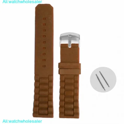 22mm Good Taste Brown Silicone Jelly Rubber Unisex Watch Band Straps WB1052G22JB