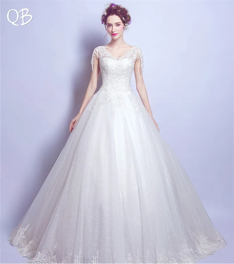 

Ball Gown Floor Length Tulle Lace Beading Elegant Formal Wedding Dress 2019 New Fashion Bridal Dresses Wedding Gowns WE33