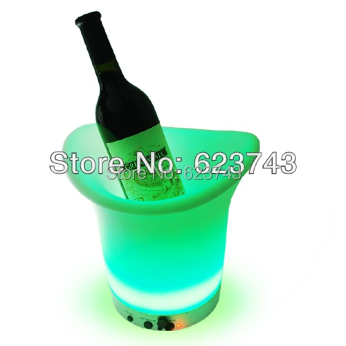 Free Shipping plastic champagne led ice bucket ,color changing plastic ice bucket, luminous ice pail ice cooler,glow Beer cask