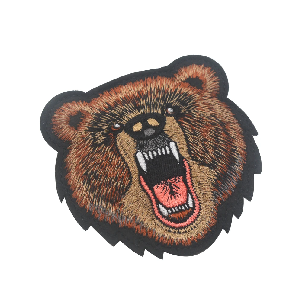 Нашивка с вышивкой тигра медведя волка бирка животного нашивка с надписью ткань «Битва» этикетка тактический рюкзак декоративный нарукавник Молл