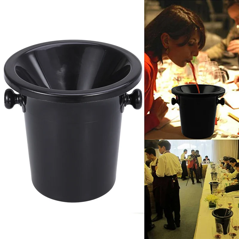 High Quality Wine Tasting Spit Barrel Black Color Wine Dump Bucket