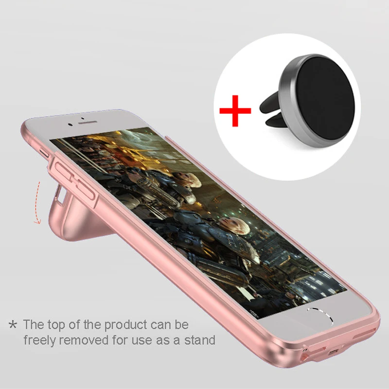 Goede RCN Batterij Case voor iPhone 6 6 S 7 Plus 4200 mAh Magnetische Power bank backup Batterij Opladen Gevallen met auto houder