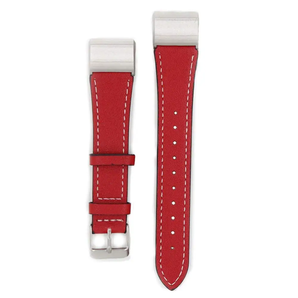 Genuine Leather Band for Fitbit Charge 2 Bands Classic Wristband Metal Connectors Fitness Strap Women Men Small Large (7)