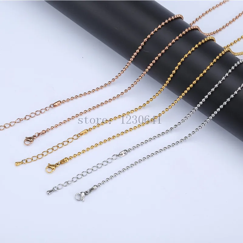 

80cm bead chain high quality stainless steel ball chain for coin pendant necklace rose gold jewelry