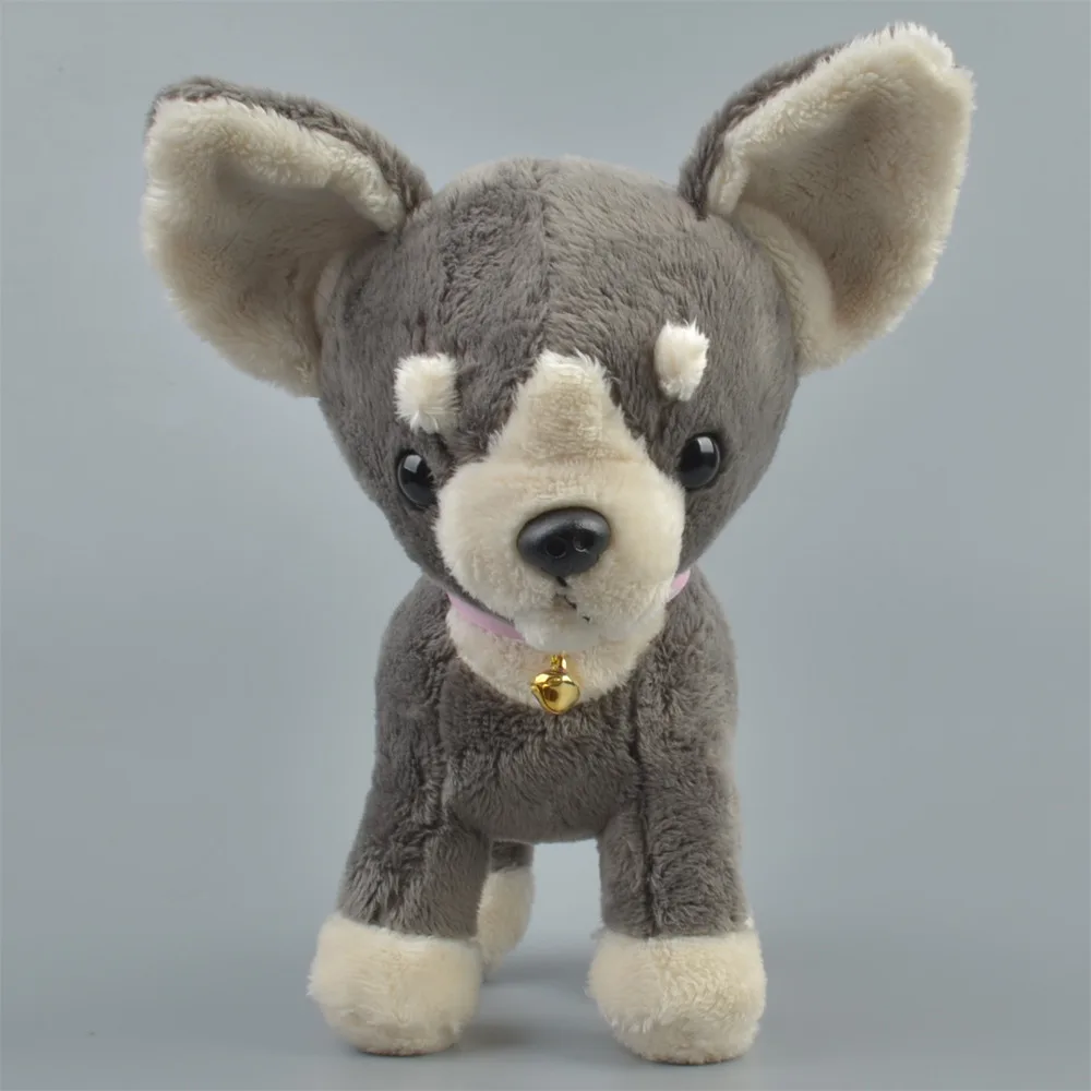 Dark Grey Chihuahua Dog Stuffed Plush Toy, Kids Doll Gift Free Shipping