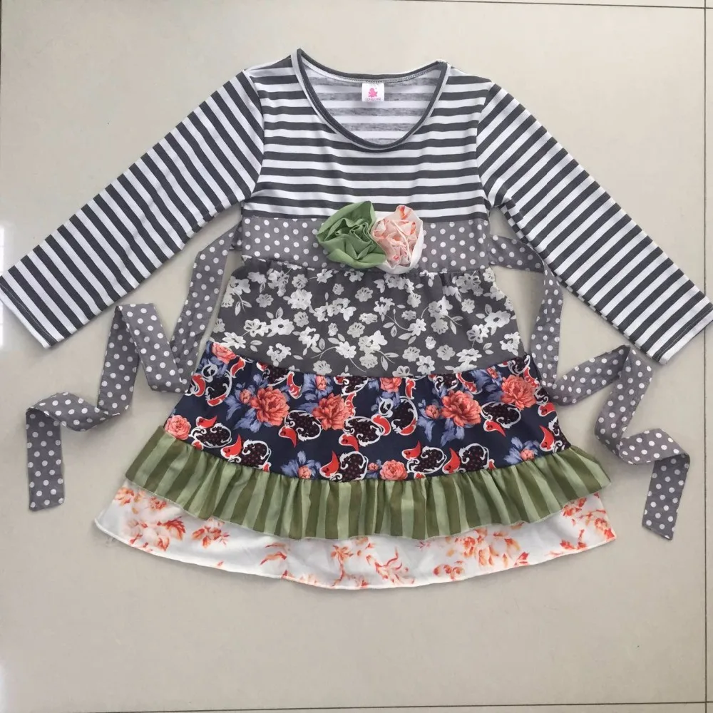 New Coming Children Stripe Long Sleeve Boutique Knitted Cotton Dress Baby Girl Fall Winter Ruffle Dress With Belt CX012 New Coming Children Stripe Long Sleeve Boutique Knitted Cotton Dress Baby Girl Fall Winter Ruffle Dress With Belt CX012
