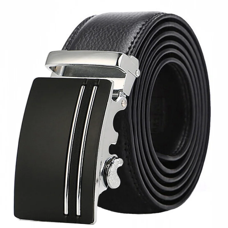 

Top Quality Luxury Genuine Leather Belt For Men Metal Automatic Buckle Strap Men 2019 Fashion Brand Designer Belts