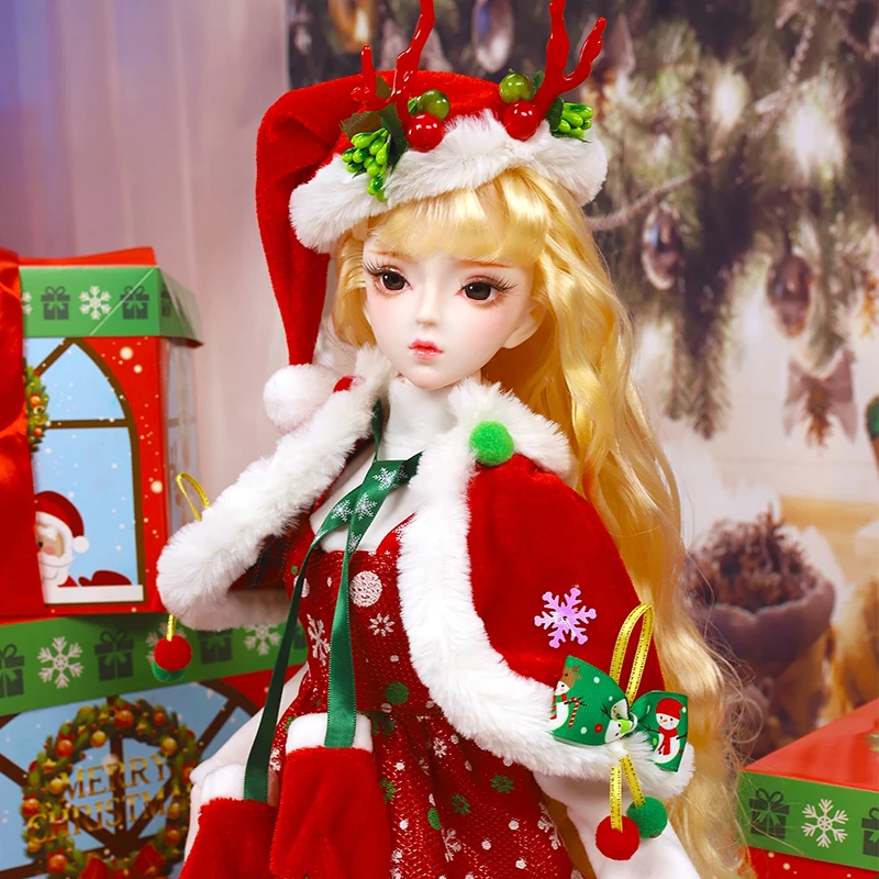

Dress for 1/3 BJD doll 62cm New Christmas suit with delicate hat high quality toy gift box ICY,SD