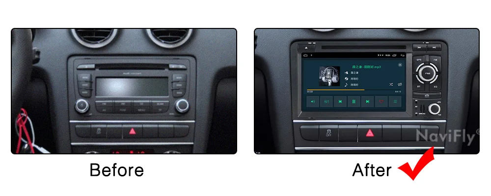 Flash Deal Navifly! 2G+32G Android 9.1 2din Car dvd radio audio GPS Navigation For Audi A3 S3 2002-2011 car multimedia player WIFI BT RDS 9