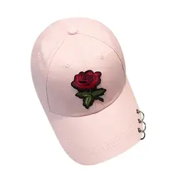 Хип-хоп крышка 2017 новых горячих вышивка роза унисекс snapback пара регулируется плоским шляпа летние шапки сомбреро mujer verano #99